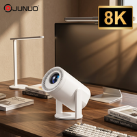 Mini projecteur LCD JUNUO TURN1 Android 14 Wi-Fi 200 Lumens 720P 4K Home Cinéma à courte focale avec haut-parleurs intégrés, format de poche, 8 Go