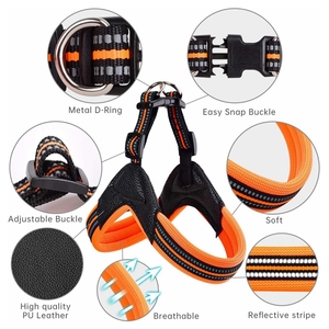 プルドッグハーネスなしBeejayペットハーネスベスト反射パッド入りフレンチブルドッグドッグハーネス - Product Image 5