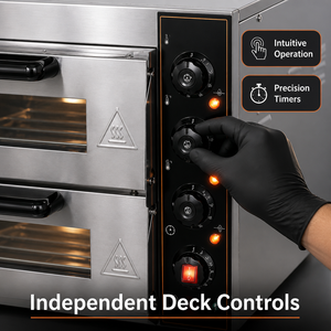 Horno de Pizza Eléctrico Comercial de Doble Cámara, 3kW, 220V, para Mostrador, Ideal para Pizzerías, Cafeterías, Restaurantes, Bares y Cocinas - Product Image 5