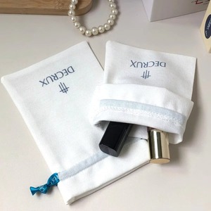 OEM Hotsale Cotton Linen <b>Drawstring</b> <b>Bag</b> <b>Makeup</b> Brush Earphone Perfume Storage Cotton Sachet with Custom Logo Printed - Product Image 3
