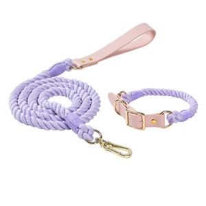 Handmade Nylon <b>Leather</b> Pet <b>Dog</b> <b>Collar</b> and Leash Set Macaron with Metal Snap <b>Dog</b> Leash and <b>Collar</b> Wholesale - Product Image 2