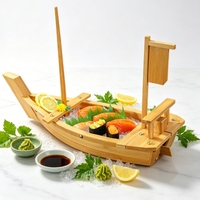 Plateau de service créatif Newell en bambou fait main pour sushis, sashimi, glace sèche, style japonais, pour fruits de mer