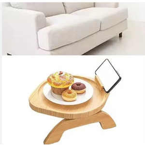 Bandeja de bambú para sofá con soporte, bandeja multifuncional para servir en la sala de estar o la cocina - Product Image 1