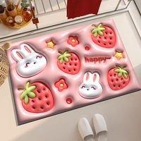 Tapis de salle de bain 3D stéréo de luxe en polyester, antidérapant et résistant à l'eau, pour l'entrée des toilettes, tapis de sol pour la maison et la chambre