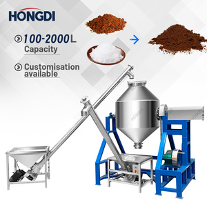 เครื่องผสมแบบกรวยคู่ความจุสูง 1600 ลิตร พร้อมสายพานลำเลียงแบบสกรู 2 เส้น โครงเหล็กกล้าคาร์บอนสำหรับงานหนัก สายการผลิตผสมผงสำหรับปุ๋ย - Product Image 2