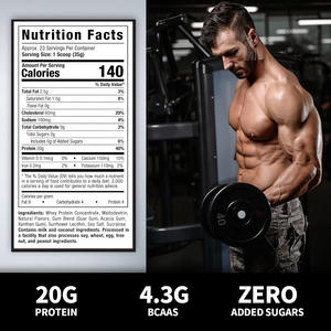 เวย์โปรตีนผงจากโรงงาน OEM สหรัฐอเมริกา โปรตีนสูงสำหรับการเจริญเติบโตของกล้ามเนื้อ สำหรับผู้ใหญ่ สำหรับศูนย์ฟิตเนส โรงยิม แบรนด์โภชนาการสำหรับนักกีฬา - Product Image 2