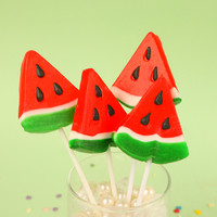 Trendy snacks beschikbaar voor groothandel, aanpasbare 20g watermeloen-vormige lolly's, fruitig hard snoep, zomerse snack