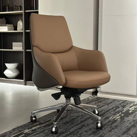 Mobilier de bureau exécutif commercial en similicuir à dossier moyen contemporain bon marché chaise de bureau en cuir à dossier moyen