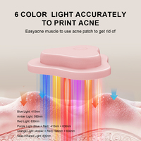 Patch LED Photon Sans Fil pour l'Acné, 6 Couleurs (Rouge, Bleu), Soin de la Peau, Coussin de Massage Facial Rechargeable Portable, Logo Personnalisé