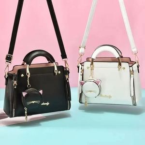 Bolso de Mujer, Nuevo Estilo Moderno, Bolso de Mano de PU para Mujer, Lindo Bolso Cruzado con Estampado de Gato, Bolso de Hombro Único de Color Sólido - Product Image 4