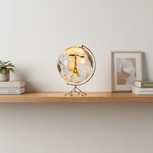 Wellfun Globe du monde <span class=keywords><strong>de</strong></span> <span class=keywords><strong>table</strong></span> Globe terrestre en acrylique Globe du monde nautique avec support en métal Décoration <span class=keywords><strong>de</strong></span> bureau style vintage - Product Image 2