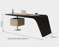 Bureau de direction moderne de luxe au design élégant avec finition laquée et bureau informatique intégré