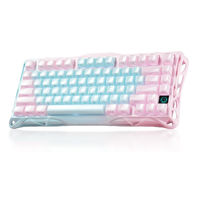 GravaStar Mercury K1 Lite 75% Tri Mode Transparent PC Gasket Hot Swappable Mechanical Keyboard RGB 4000mAh for Gaming