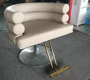 Fauteuil d'appoint pivotant moderne en cuir PU blanc de luxe, extensible, réglable en hauteur, fauteuil de barbier, utilisation multi-scènes - Product Image 5