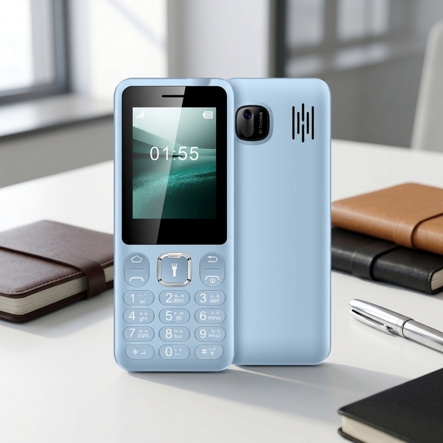 Ultra-thin 11.6mm Dual SIM Card Spanish Feature Phone 2.4" VGA Keypad Mobile 1500mAh Battery GSM Flashlight Wireless FM
