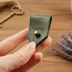 Genuine Leather Embossed Portable Cord Organizer Brass Snap Cable <b>Holder</b> Charger Modern Desk Travel Accessory <b>Stocking</b> Gift - Product Image 2
