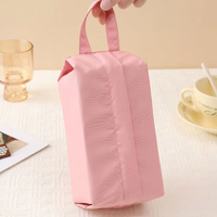 Sac de rangement pliable portable MIXWARES en tissu lavé - Organisateur de voyage étanche pour articles de toilette, Organisateur de rangement multi-usages pour la maison