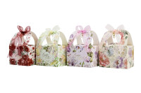 Boîtes en papier pour bonbons et friandises de fête de mariage avec poignée et ruban, 2 tailles, boîtes d'emballage cadeau pour fête nuptiale, anniversaire