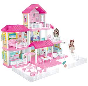 Casa de Muñecas en Miniatura de Lujo <span class=keywords><strong>para</strong></span> Armar, con Muñecas y Luz, Juguete de Villa <span class=keywords><strong>para</strong></span> Niñas, Casa de Muñecas de Princesa <span class=keywords><strong>para</strong></span> Niños - Product Image 1