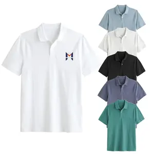 Wholesale Personalize Plus Size Men's T-Shirts Logo Brand Label Embroidery Print Custom 100% Cotton Polo Collar T-Shirt