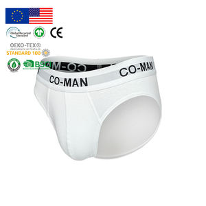 Sous-vêtements pour hommes personnalisés, slips et boxers blancs de couleur unie, logo personnalisé, fibre de bambou, sous-vêtements sans couture pour hommes, flexibles - Product Image 1