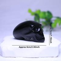 Vente en gros crânes extraterrestres en cristal sculpture artisanat 2.3 pouces obsidienne naturelle et crânes de cristal de calcite orange Fengshui décor cadeau