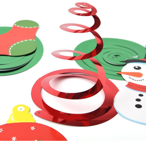 Joyeux Noël Fête Suspendu Arbre <span class=keywords><strong>De</strong></span> Noël Guirlande Père Noël Bonhomme <span class=keywords><strong>De</strong></span> Neige Elk Bas Cadeau Étoile Feuille Tourbillons Bannières Guirlande Décor - Product Image 5