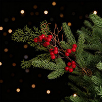 Künstliche Weihnachtsbaum-Dekorationen Plastik-Schaumstoff-Beeren Rote Früchte Kiefernnadeln Tannenzweige Neue Dekoration