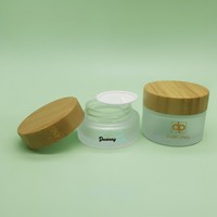 Emballage cosmétique avec couvercle en bambou, récipient pour soins de la peau, crème hydratante pour le visage, lotion, produit de beauté, pot en verre pour crème