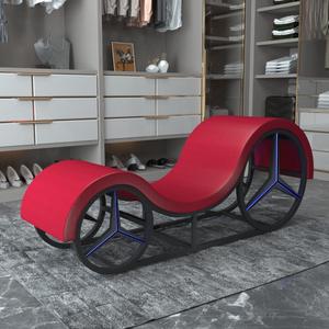 <span class=keywords><strong>Sofá</strong></span> de diseño moderno para parejas, sillón reclinable rojo con taburete <span class=keywords><strong>pequeño</strong></span> de Yoga para sala de estar, balcón, regalo de boda para apartamentos pequeños - Product Image 3