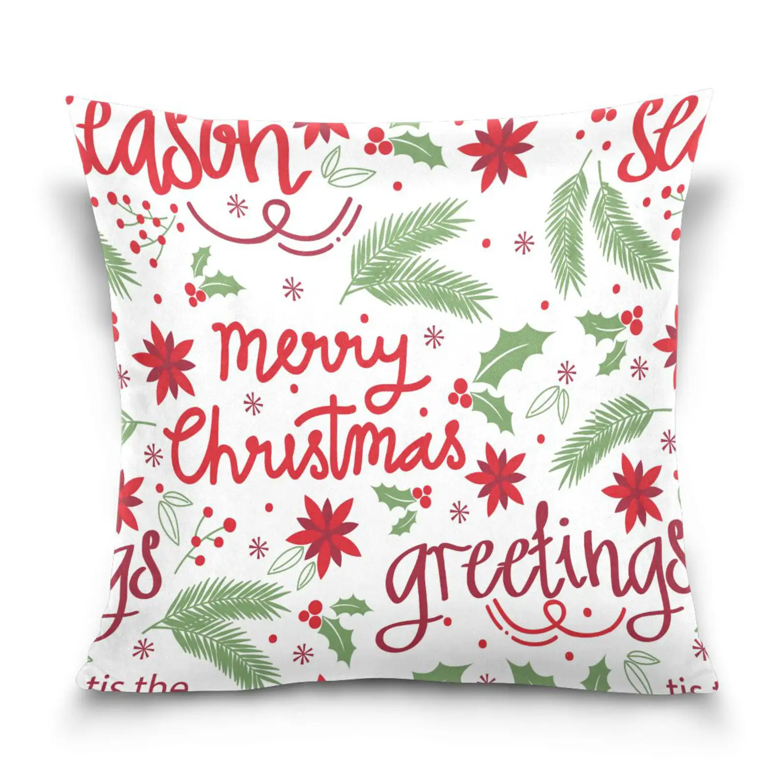 Fancy 50x50 Custom Printed Christmas Deer Printing Square Sublimation Cushion Cover For Sofa