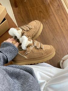 Chaussures d'hiver décontractées pour femmes en cuir de haute qualité, épaisses et légères, chaussures d'extérieur tendance et élégantes pour les loisirs - Product Image 4