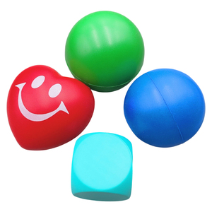 ลูกบอลโฟม PU ทรงกลมสีฟ้าปรับแต่งโลโก้บอลคลายความเครียด