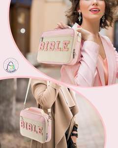 Muestra gratis de la fábrica de origen de lona bolso de mano para las mujeres con cremallera y compartimentos Crossbody grande Biblia Messenger bolso - Product Image 2