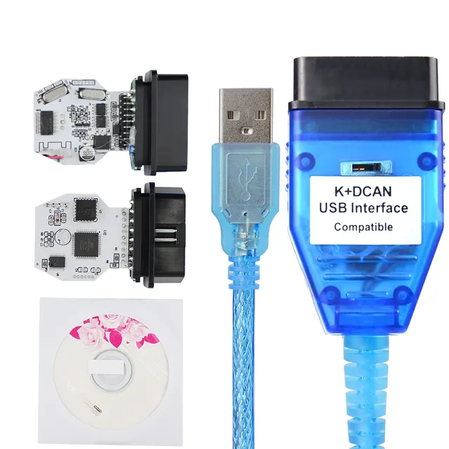 OBD 2 USB Cables for Inpa for bmw K+DCAN USB Interface Diagnostic Tool for BMW E46 K+CAN K CAN FTDI FT232 Chip OBD2 Scanner