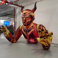 Figurine de robot IA gonflable géante personnalisée avec cornes pour événements, expositions, décoration de centres commerciaux, affichage publicitaire, décoration de scène DJ