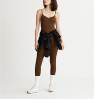 Combinaison de yoga pour femme de haute qualité, avec rembourrage amovible, bretelles réglables, dos nu sexy, col en V, combinaison de sport pour femme