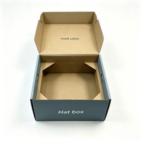 Boîte d'expédition pour chapeau Fedora à large bord, design personnalisé, avec insert de protection et poignée