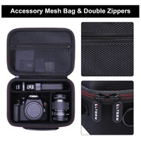 Étui rigide pour appareil photo en EVA, antichoc, avec insert en mousse personnalisé, sangle de poignet, compatible avec le boîtier de l'appareil photo, l'objectif et les accessoires