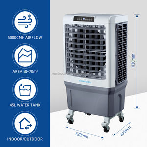 Refroidisseur d'eau rechargeable, climatiseur solaire, système de refroidissement par air, climatiseur portable AC/DC, refroidisseur d'air évaporatif avec panneau solaire - Product Image 3
