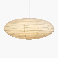 Lampe suspendue en papier Washi de style Wabi Sabi pour la décoration de la maison, salon, restaurant, lanterne en papier ovale
