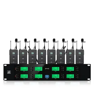 ERZHEN is equipped with an infrared frequency ultra-high frequency wireless 8 microphone for stage KTV
