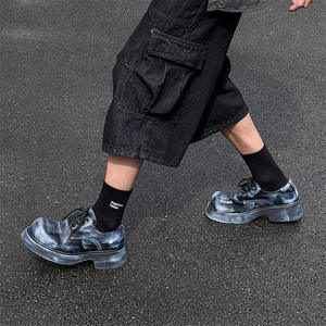 Comode e versatili scarpe in pelle autunnale alta retrò per uomo <span class=keywords><strong>donna</strong></span> in pelle bovina che aumenta l'altezza del <span class=keywords><strong>Derby</strong></span> - Product Image 3