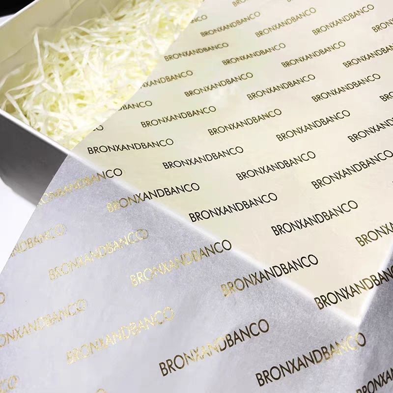 Thin Paper Custom Single-sided Gold Printed Tissue Paper, Used for Clothing and Cosmetics Packaging Paper