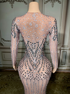 فستان سهرة فاخر للنساء من نوفانس Y3812، منتج رائج لحفلات 2025، بأكمام طويلة، أنيق وفخم مع كريستالات - Product Image 5