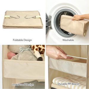 Organizador de Armario Colgante de 3 Estantes, Estantes de Almacenamiento de Tela Color Caqui para Organizar el Dormitorio - Product Image 6