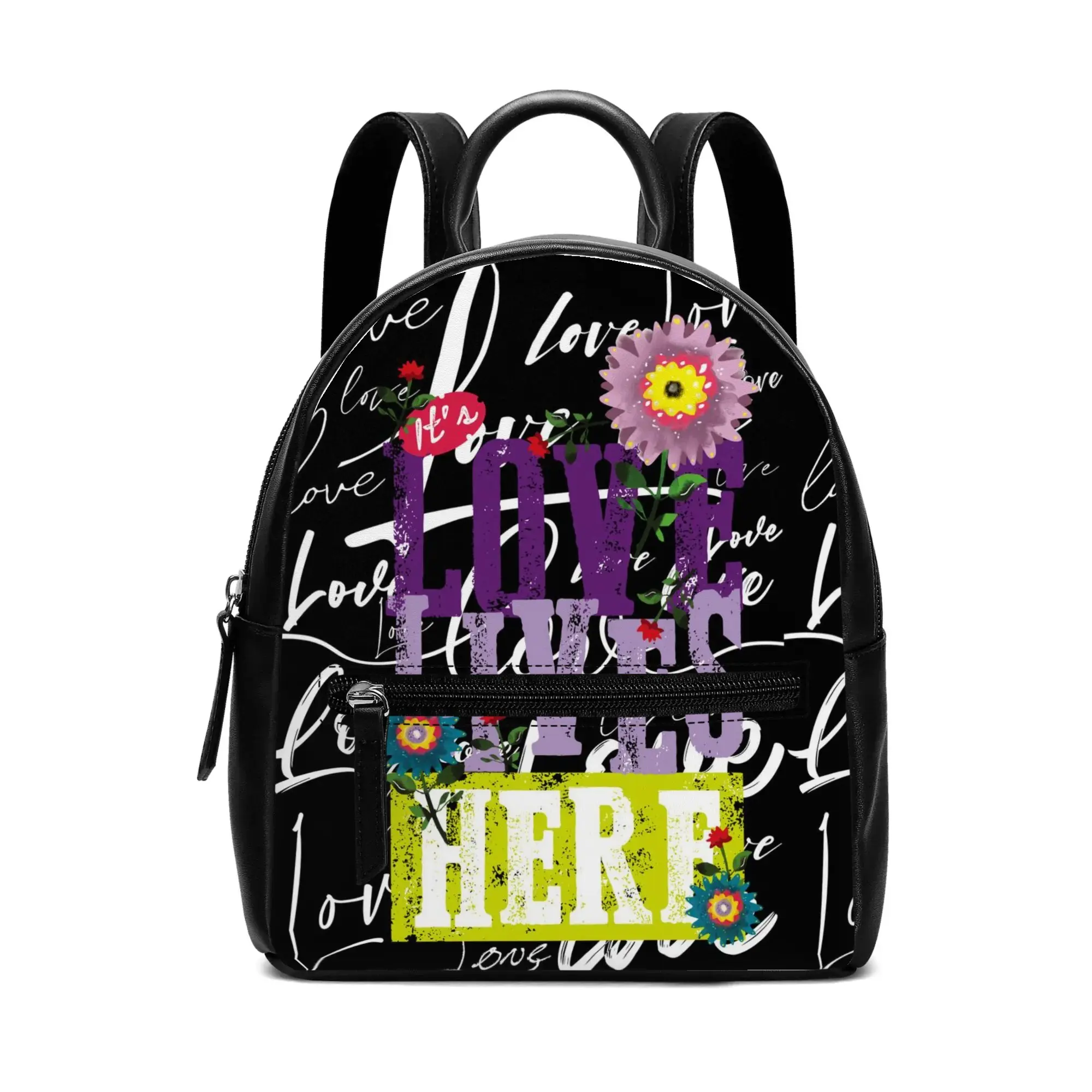 ホットセールスクールミニPuレザーカスタム印刷バックパック女性ファッションバックパック財布女の子のための小さなランドセル旅行バッグ