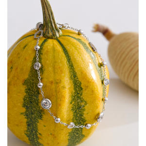 JINYOU 305 Nouveautés Bracelet chaîne à perles en acier inoxydable plaqué or avec zirconiums cubiques ronds pour femme Bijoux - Product Image 3