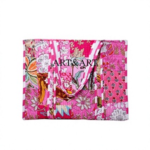 Bolso Tote de Algodón Bohemio para Mujer ART&ART, Diseño Floral con Parches Acolchados, Dos Asas, Parte Superior Abierta, Uso Diario - Product Image 1