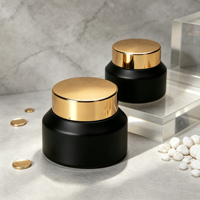 Pot à crème noir mat en gros avec bouchon à vis doré, conteneur cosmétique vide, emballage personnalisé pour produits de soin, idéal pour le beurre corporel